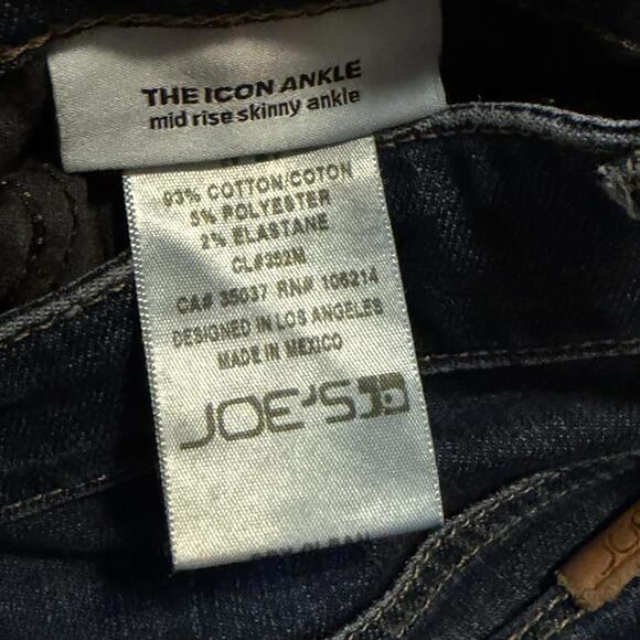 Joe's Jeans The Icon Ankle Mid Rise Skinny Jeans Chandra Blue Denim Size 27 - Picture 13 of 15